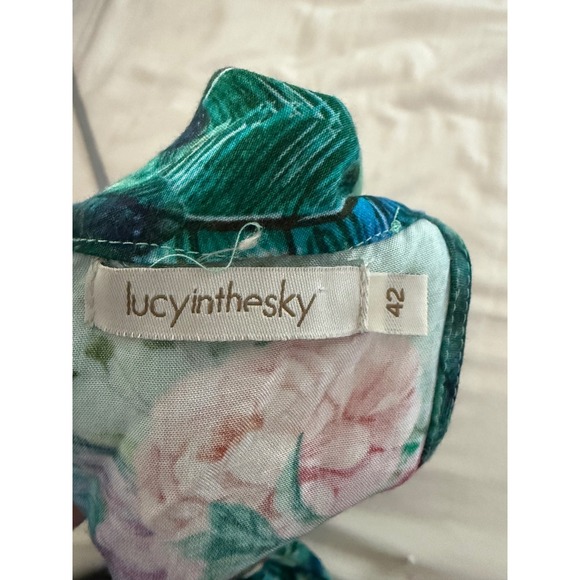 Lucy in the Sky Floral Halter Maxi Dress 42 Tropical Print Tie Neck Summer - Picture 8 of 8